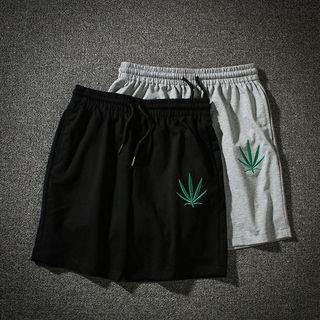 Leaf Embroidery Shorts