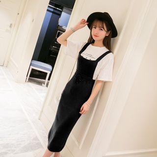 Slit-back Ribbed Jumper Dress