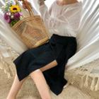 Wrap A-line Midi Skirt