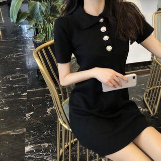 Short-sleeve Placket T-shirt Dress
