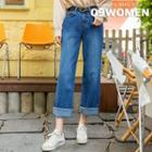 Plus Size Washed Wide-leg Jeans