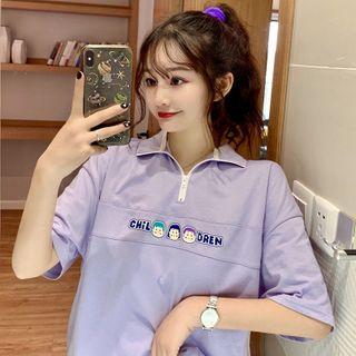 Half Zip Short-sleeve Polo Shirt