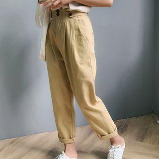 Washed Straight-fit Pants