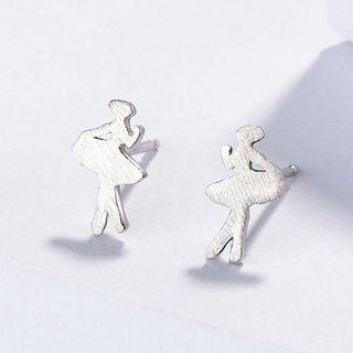 925 Sterling Silver Ballet Dancer Earring As Shown In Figure - One Size