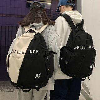Lettering Paneled Backpack