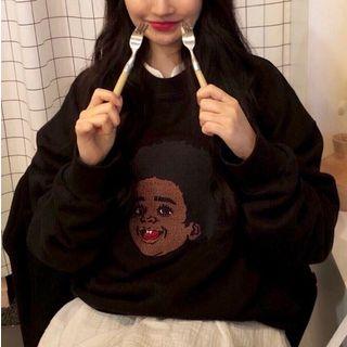 Cartoon Embroidered Pullover As Shown In Figure - One Size