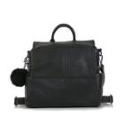 Bobble Accent Faux Leather Backpack