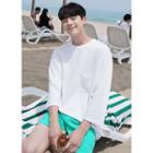 3/4-sleeve Pocket-front Boxy T-shirt