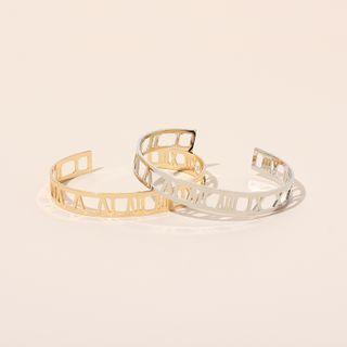 Alloy Roman Numeral Open Bangle