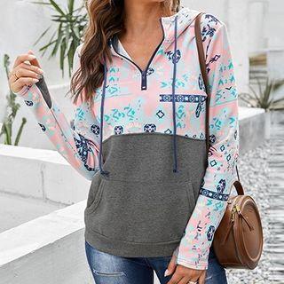 Half-zip Print Hoodie