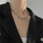 Fringed Alloy Choker Silver - One Size