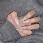 Pointed Faux Nail Tips 230 - White & Blue - One Size