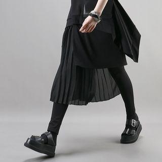Inset Leggings Asymmetric Hem Skirt
