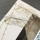Oversized Geometric Metal Frame Eyeglasses With Chain