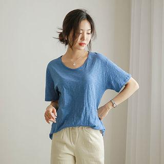 Set Of 2: U-neck Short-sleeve T-shirt