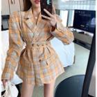 Plaid Long-sleeve Blazer Dress