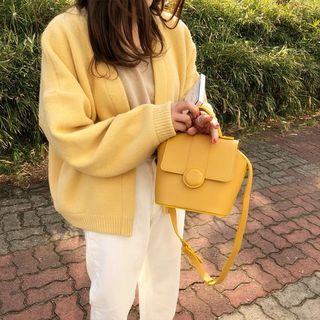 Open Front Loose-fit Cardigan Yellow - One Size