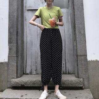 Cropped Harem Pants / Short-sleeve T-shirt / Set
