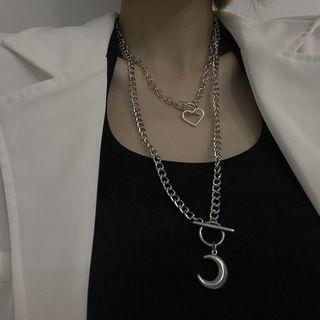 Crescent Necklace / Heart Necklace