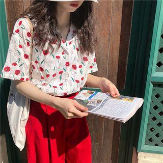 Floral Printed Shirt / Wide Leg Pants