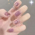 Sequin Faux Nail Patch Purple - One Size