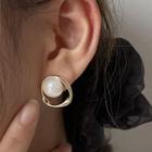 Sterling Silver Faux Pearl Stud Earring / Clip-on Earring