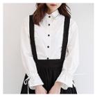 Contrast-stitch Tie-cuff Blouse