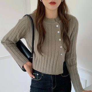 Buttoned Asymmetrical Knit Top