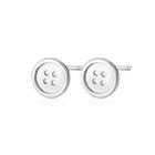 Sterling Silver Simple Fashion Button Stud Earrings Silver - One Size