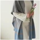 Open-front Contrast-trim Knit Vest