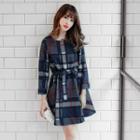 Belted Colored Check Dress