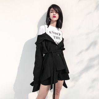 Convertible Single-breasted Blazer With Sash