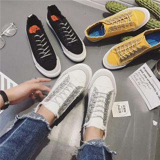 Lace-up Glitter Canvas Sneakers