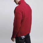 High-neck Rib-knit Wool Blend Sweater (red)