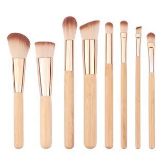 Set Of 8: Bamboo Handle Makeup Brush As Shown In Figure - One Size