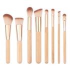 Set Of 8: Bamboo Handle Makeup Brush As Shown In Figure - One Size