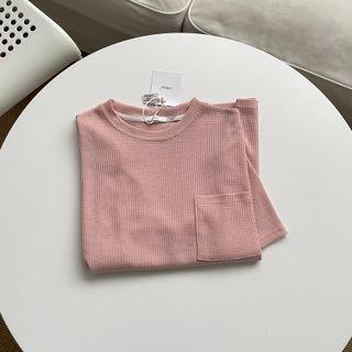 Short Sleeve Waffle Plain Tee