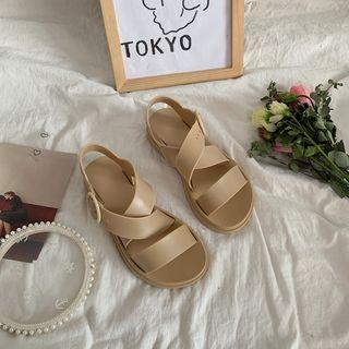 Open Toe Crossover Strap Sandals