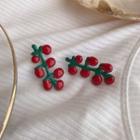 Glaze Fruit Dangle Earring 1 Pair - Tomato - Red - One Size