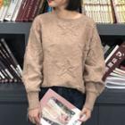 Star Crochet Sweater Khaki - One Size