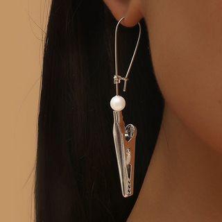 Clip Drop Earring 01 - 1pc - Silver - One Size