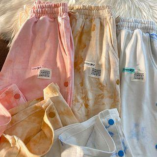 Tie Dye Button-up Wide-leg Pants