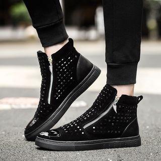 Zip Studded Ankle Boots