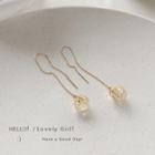 Bobble Drop Earring A358 - 1 Pair - 925 Silver - Gold - One Size