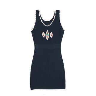 V-nek Knit Tank Dress