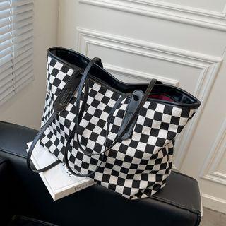 Check Canvas Tote Bag (various Designs)