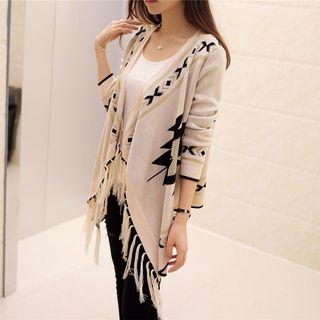 Pattern Fringe Cardigan