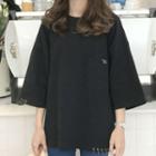 3/4-sleeve Metal Ring T-shirt