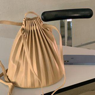 Pleated Drawcord Bucket Bag