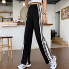 Striped Straight Leg Pants Black - One Size